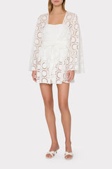 Jessie Geo Eyelet Cover-Up - White