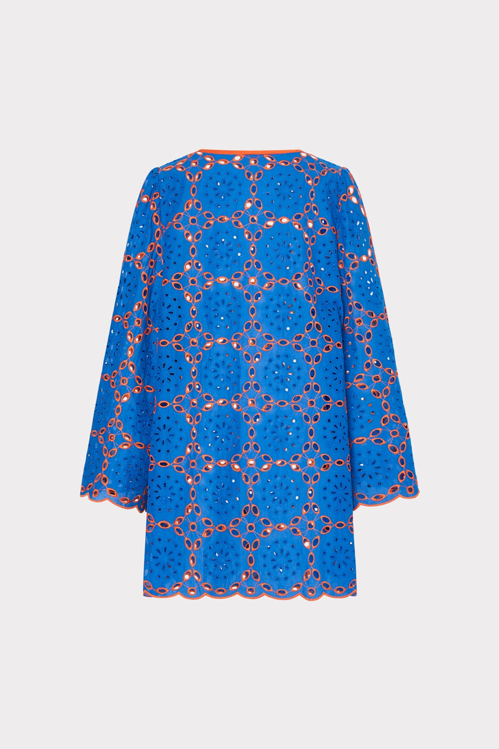 Viara Two Tone Geo Eyelet Cover-Up Dress - Cobalt/Coral