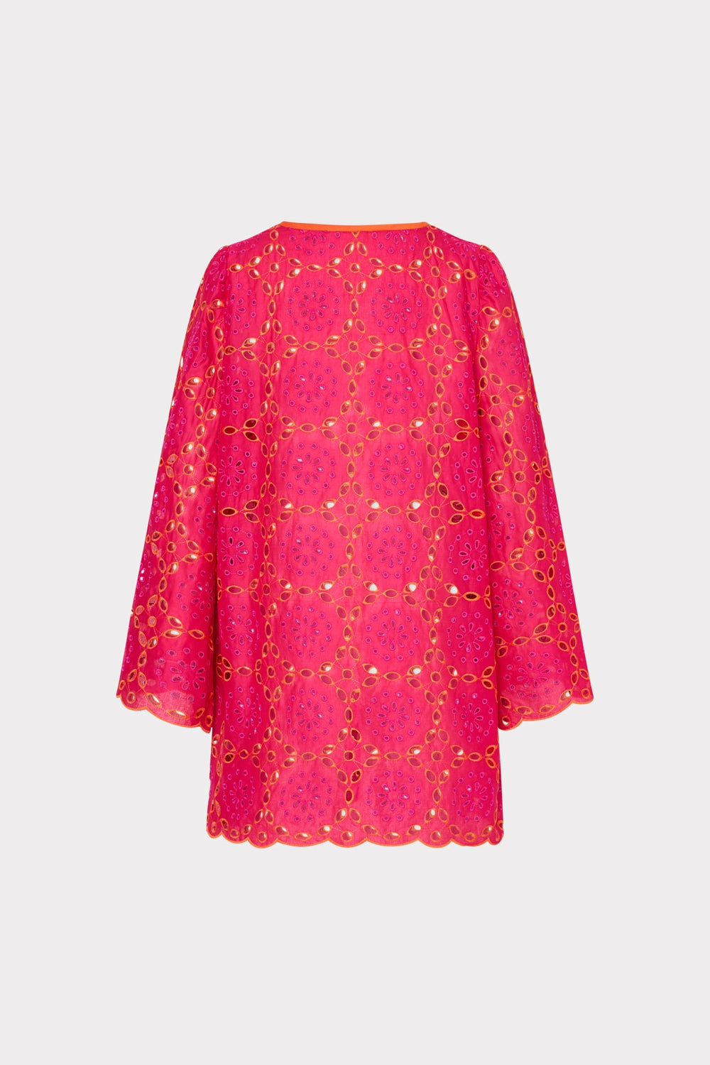 Viara Two Tone Geo Eyelet Cover-Up Dress - Pink/Coral