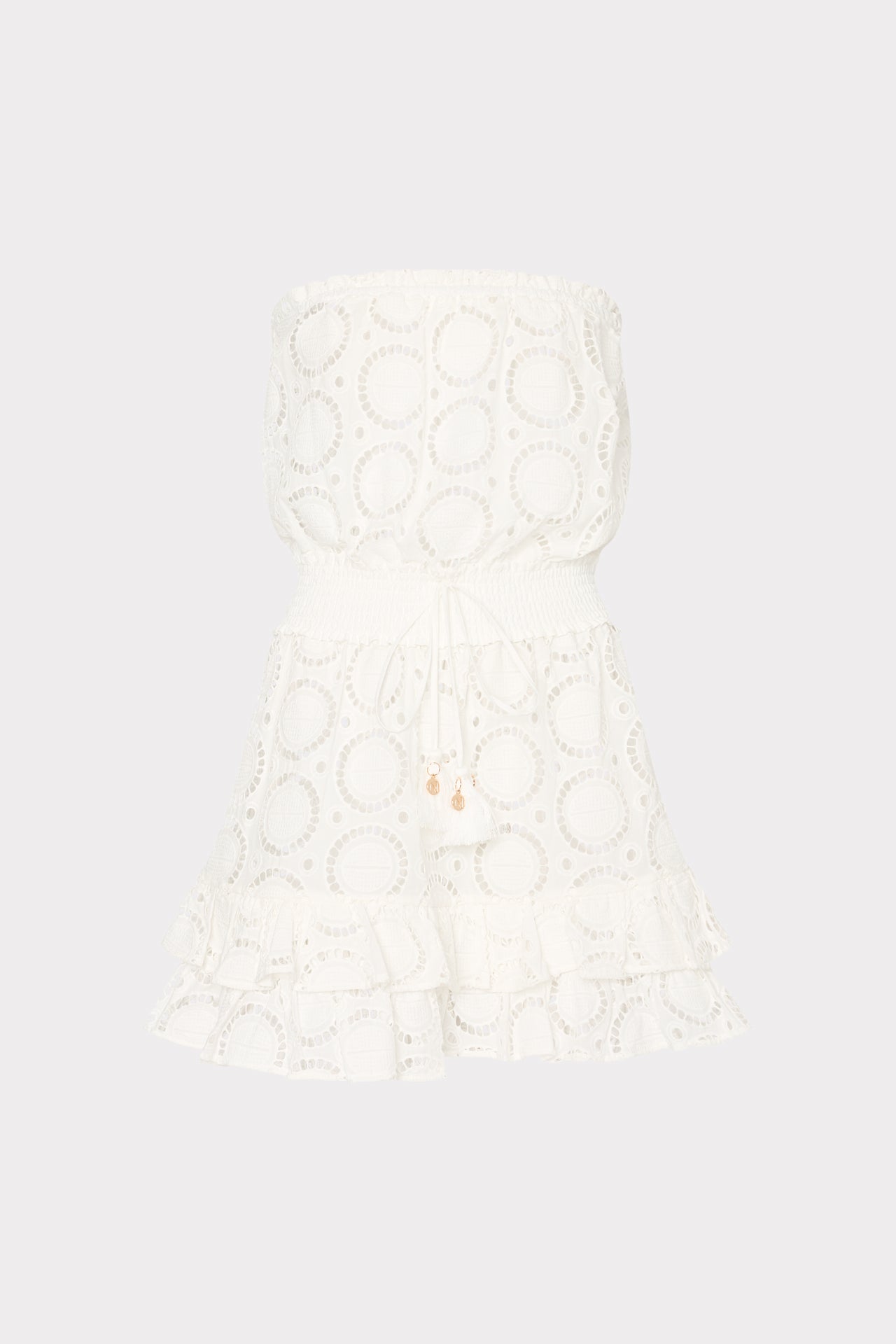 Verity Geo Eyelet Cover-Up Dress - White