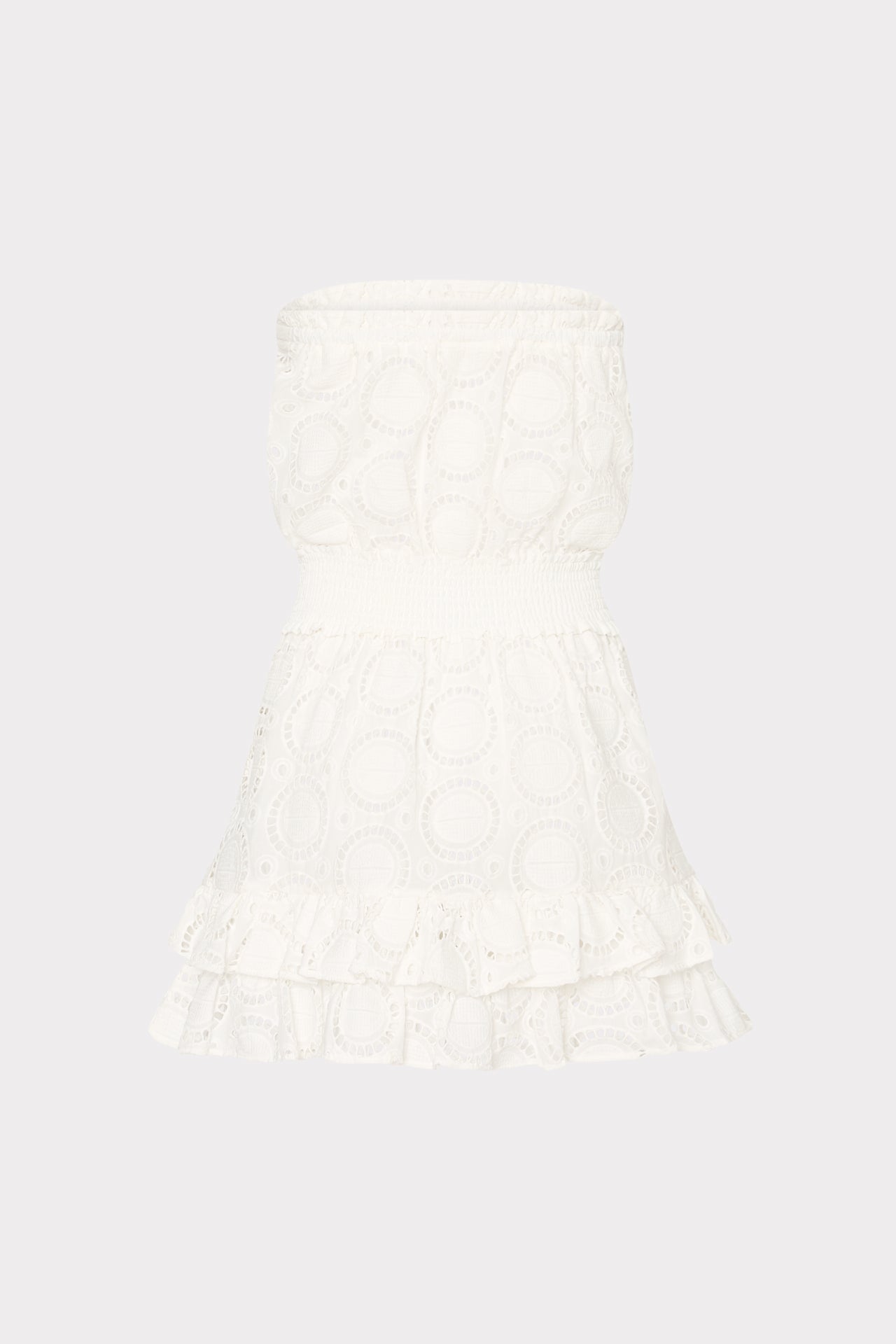 Verity Geo Eyelet Cover-Up Dress - White