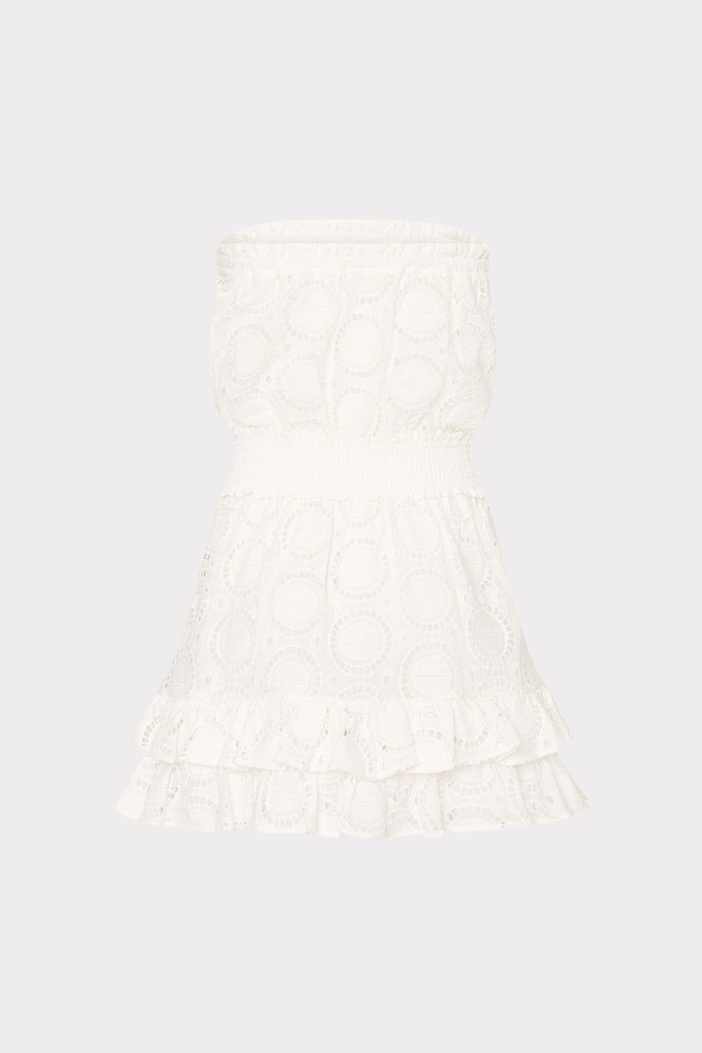 Verity Geo Eyelet Cover-Up Dress - White