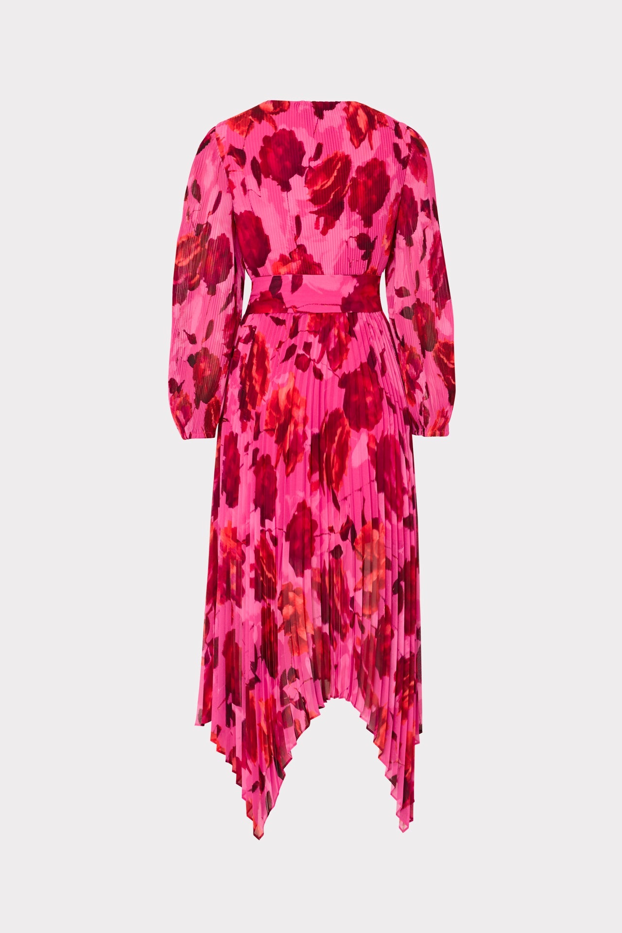 Liora Blurred Blossom Pleated Dress - Pink Multi