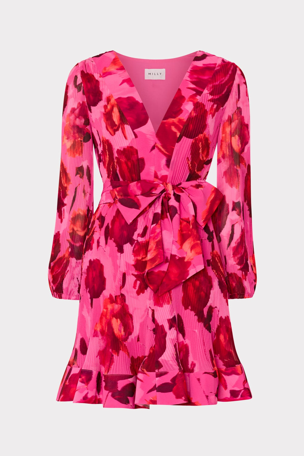 Liv Blurred Blossom Pleated Dress - Pink Multi