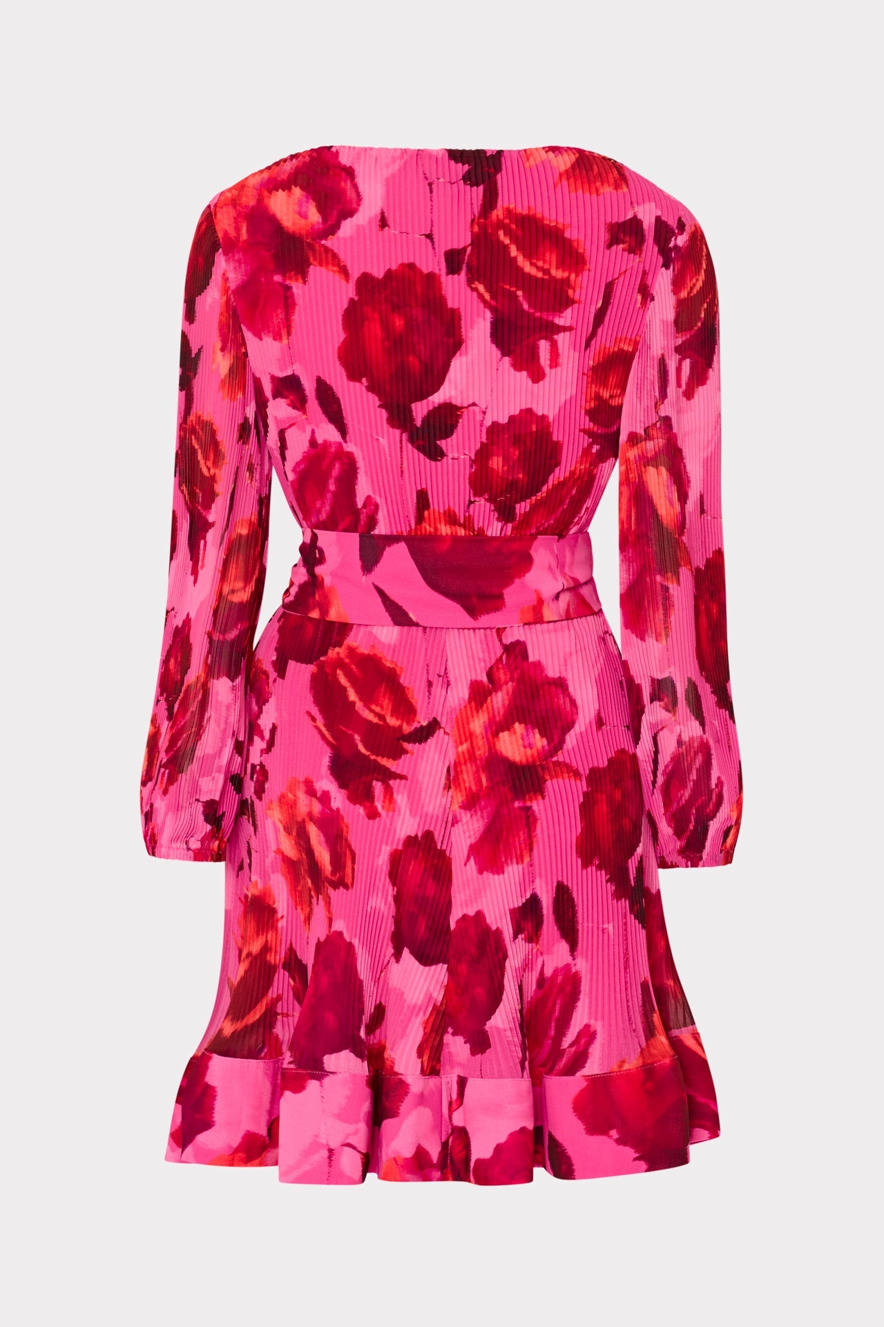 Liv Blurred Blossom Pleated Dress - Pink Multi