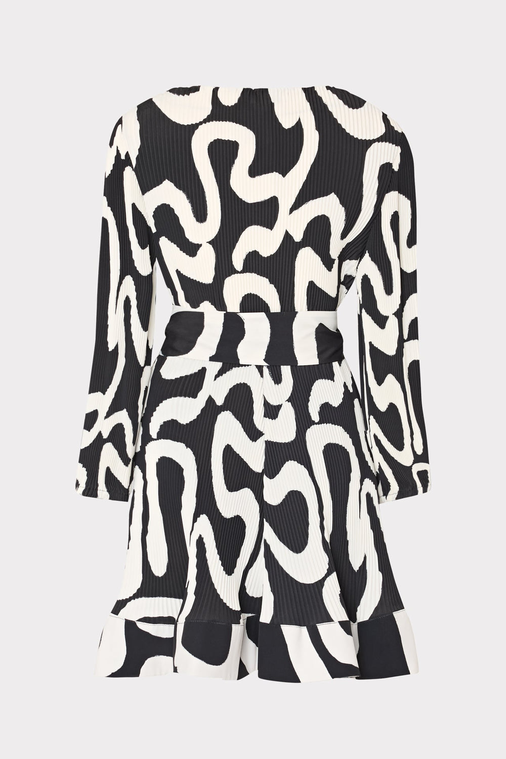 Liv Ink Swirl Pleated Dress - Black/White