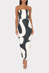 Orion Ink Swirl Dress - Black/White