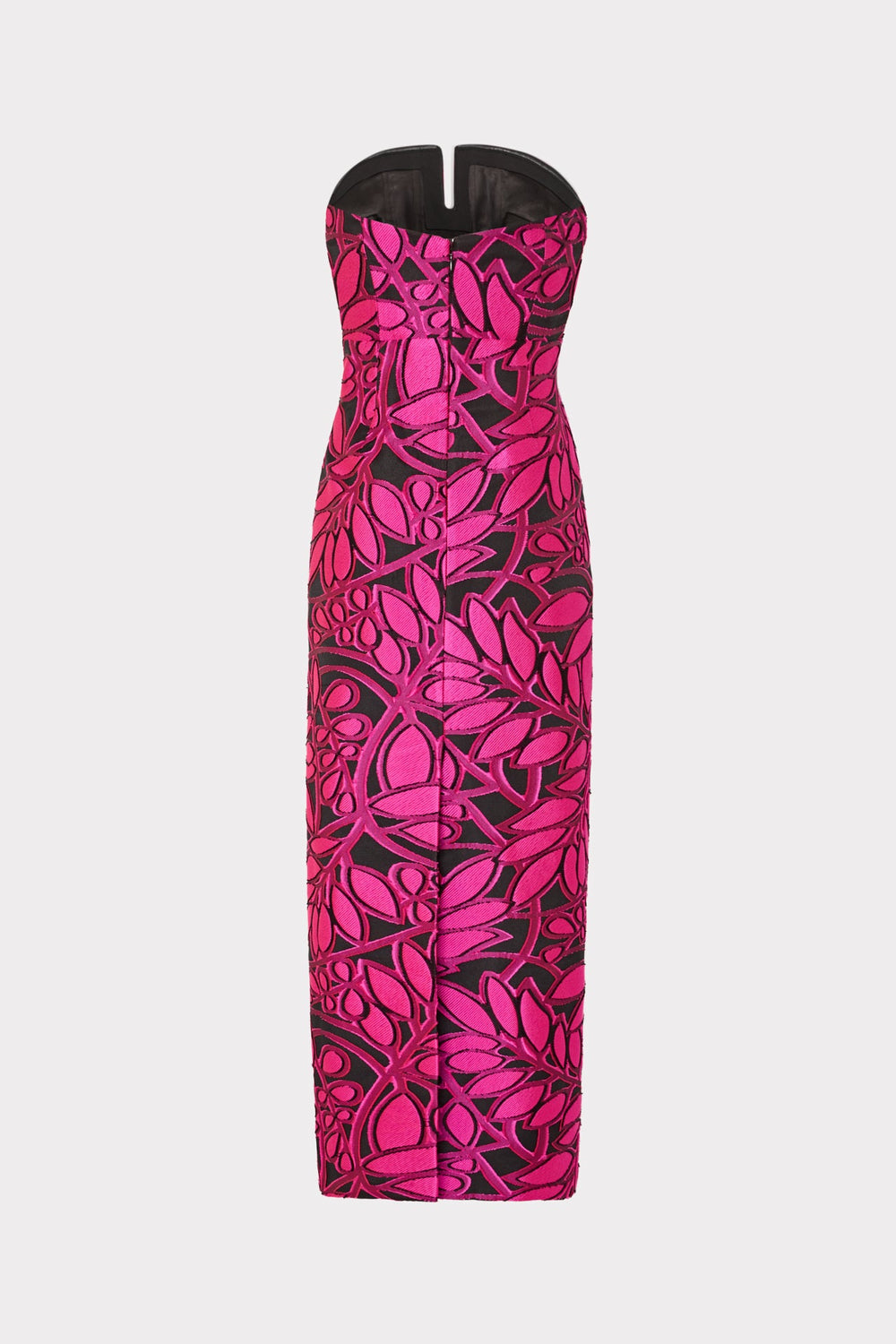 Judith Pink Palm Jacquard Dress - Pink/Black