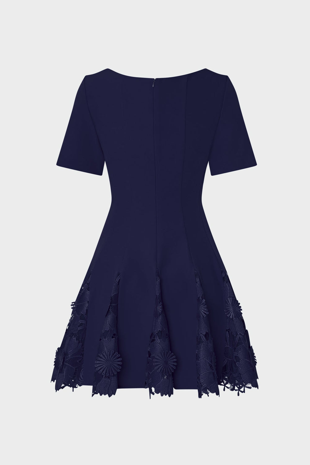 Joy Lace Combo Mini Godet Dress - Navy