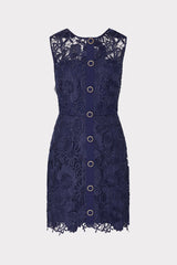 Judy Lace Mini Dress - Navy