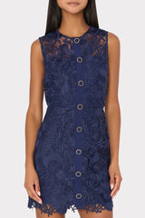 Judy Lace Mini Dress - Navy