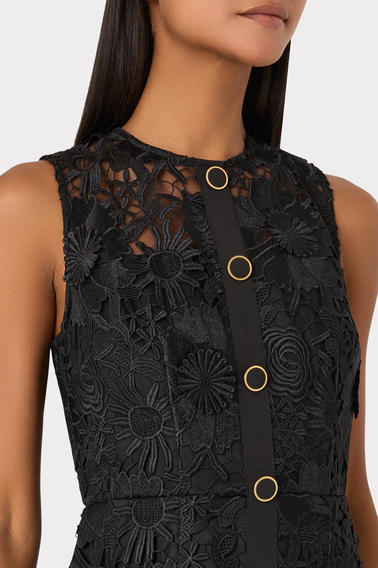 Judy Lace Mini Dress - Black