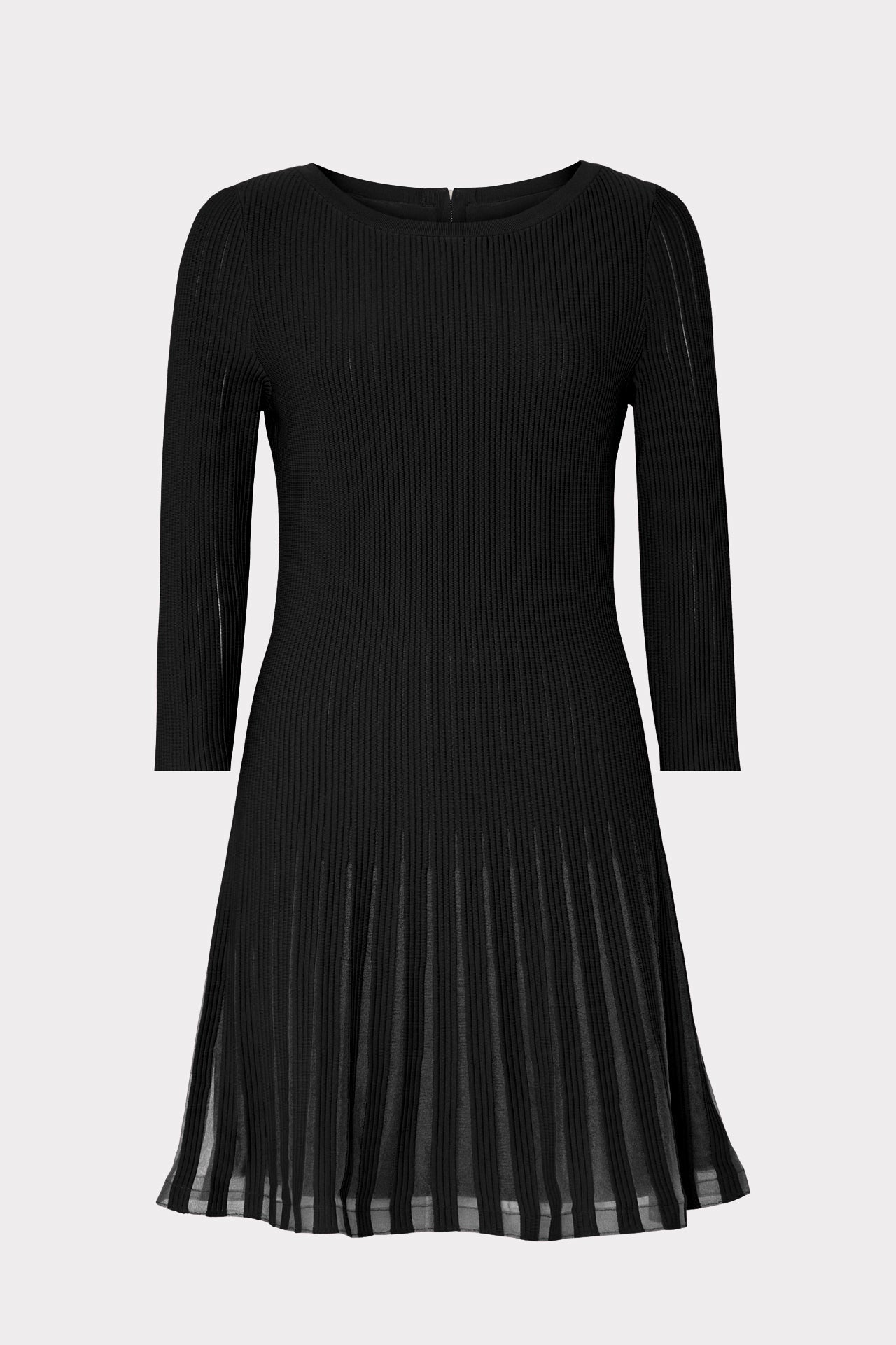 Tabitha Sheer Godet Mini Dress - Black