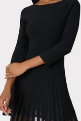 Tabitha Sheer Godet Mini Dress - Black