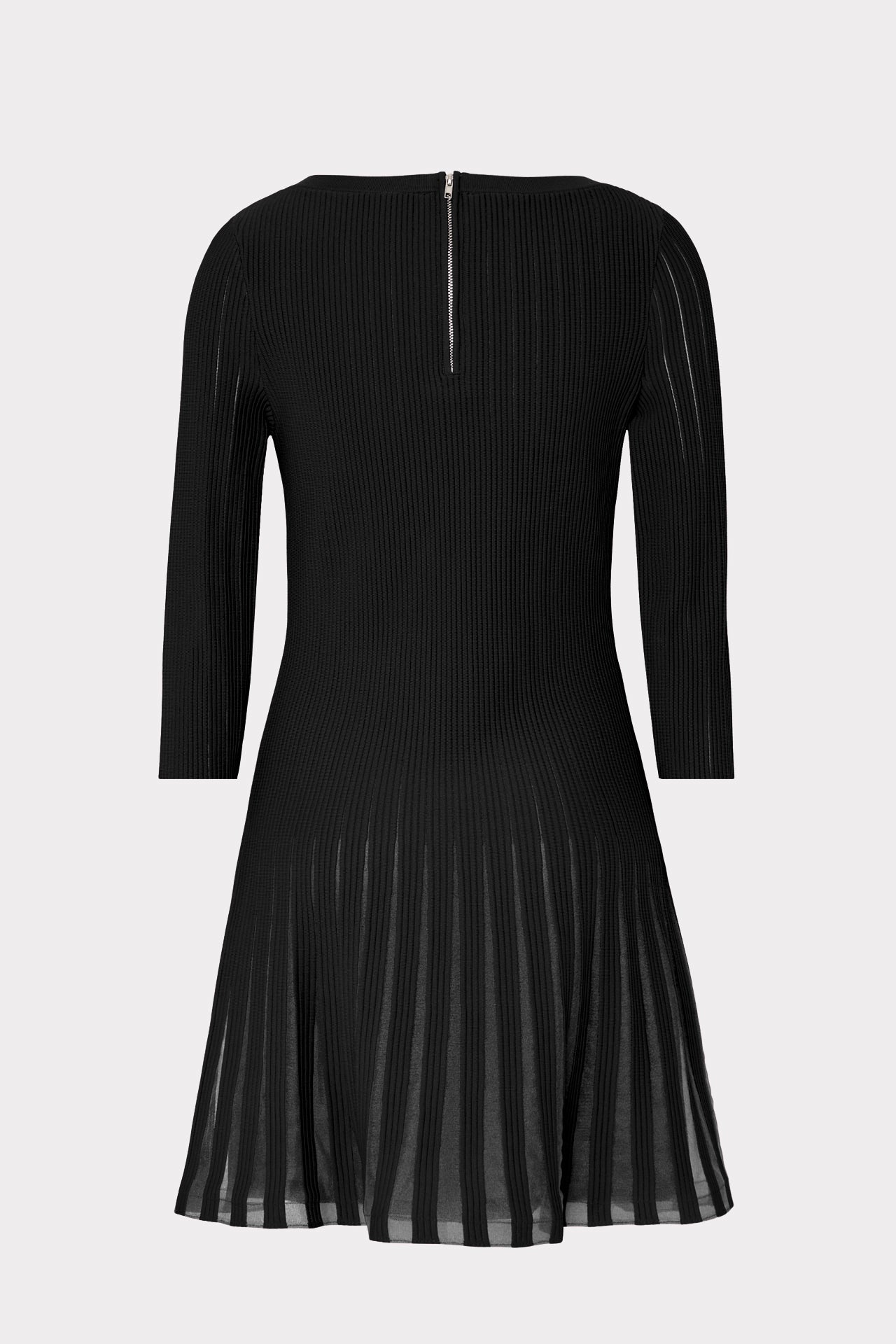 Tabitha Sheer Godet Mini Dress - Black