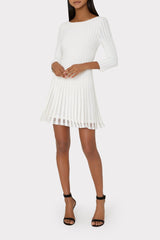 Tabitha Sheer Godet Mini Dress - Ecru