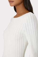 Tabitha Sheer Godet Mini Dress - Ecru