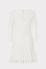 Tabitha Sheer Godet Mini Dress - Ecru