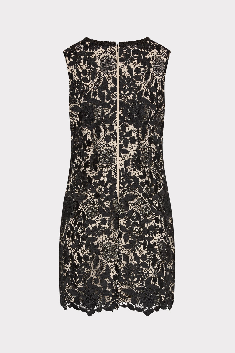 3D Garden Lace Sleeveless Mini Dress - Black