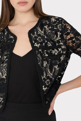 3D Garden Lace Jacket - Black