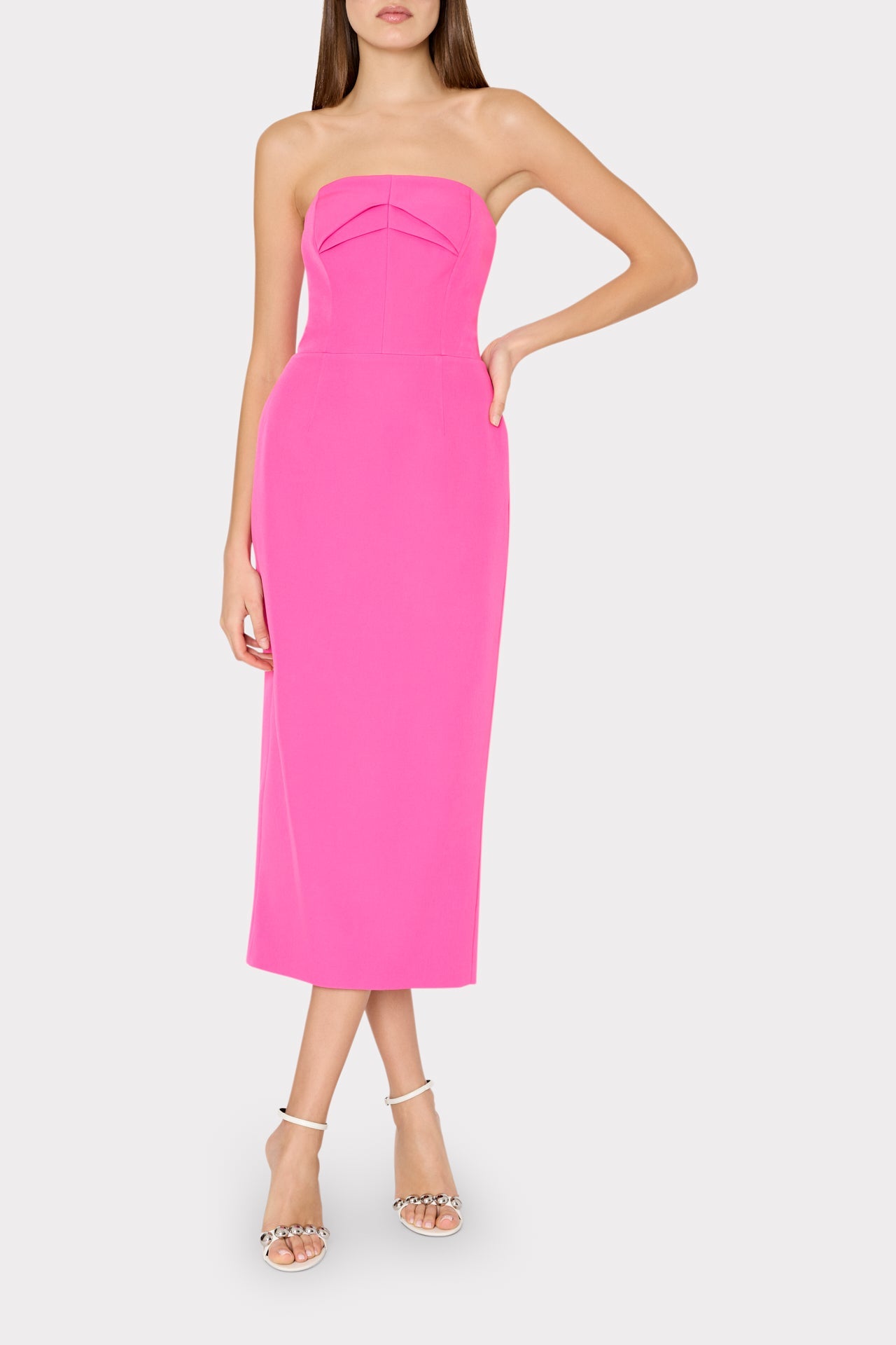 Taylor Triangle Pleat Cady Dress - Pink
