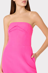 Taylor Triangle Pleat Cady Dress - Pink