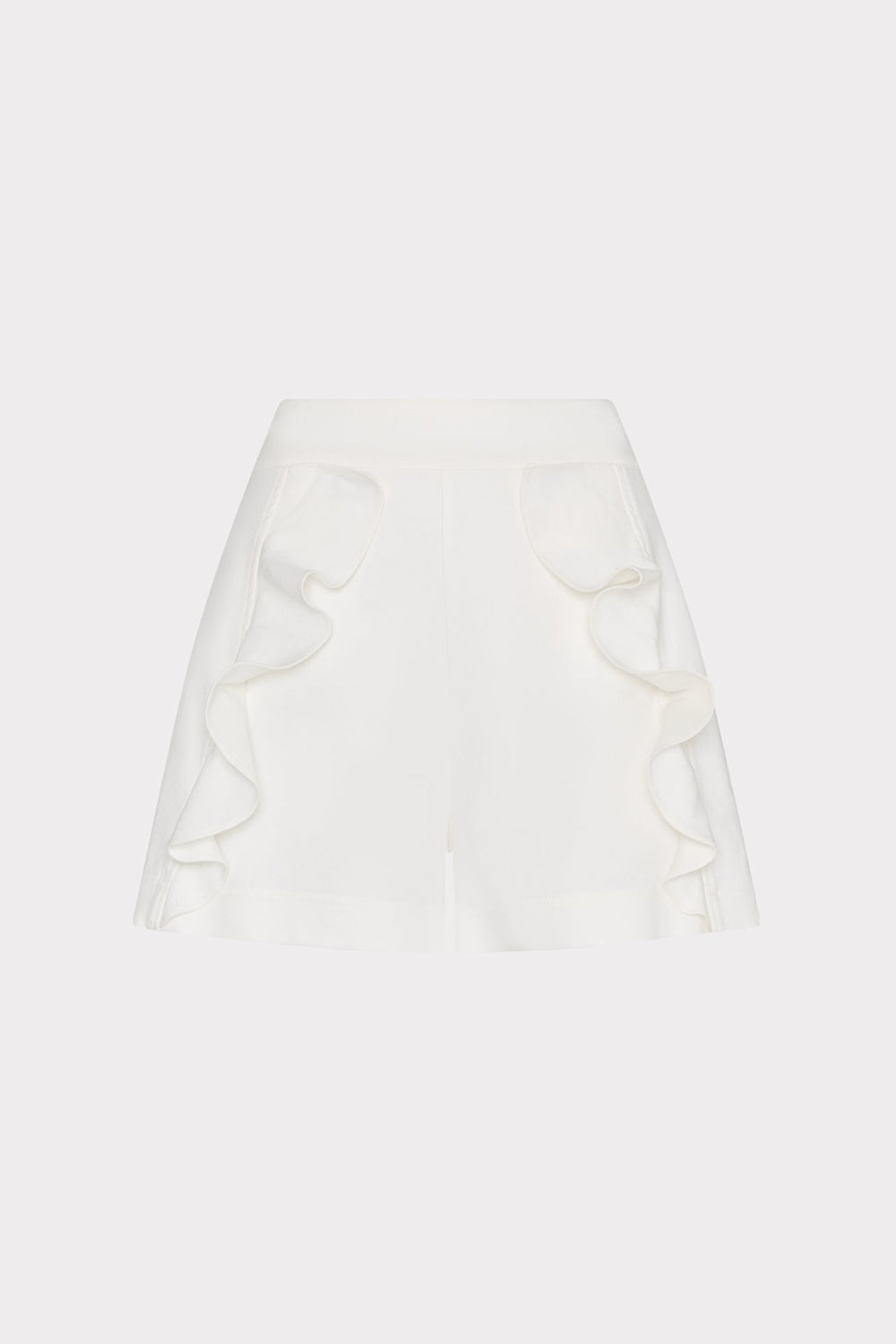 Linen Ruffle Short - White