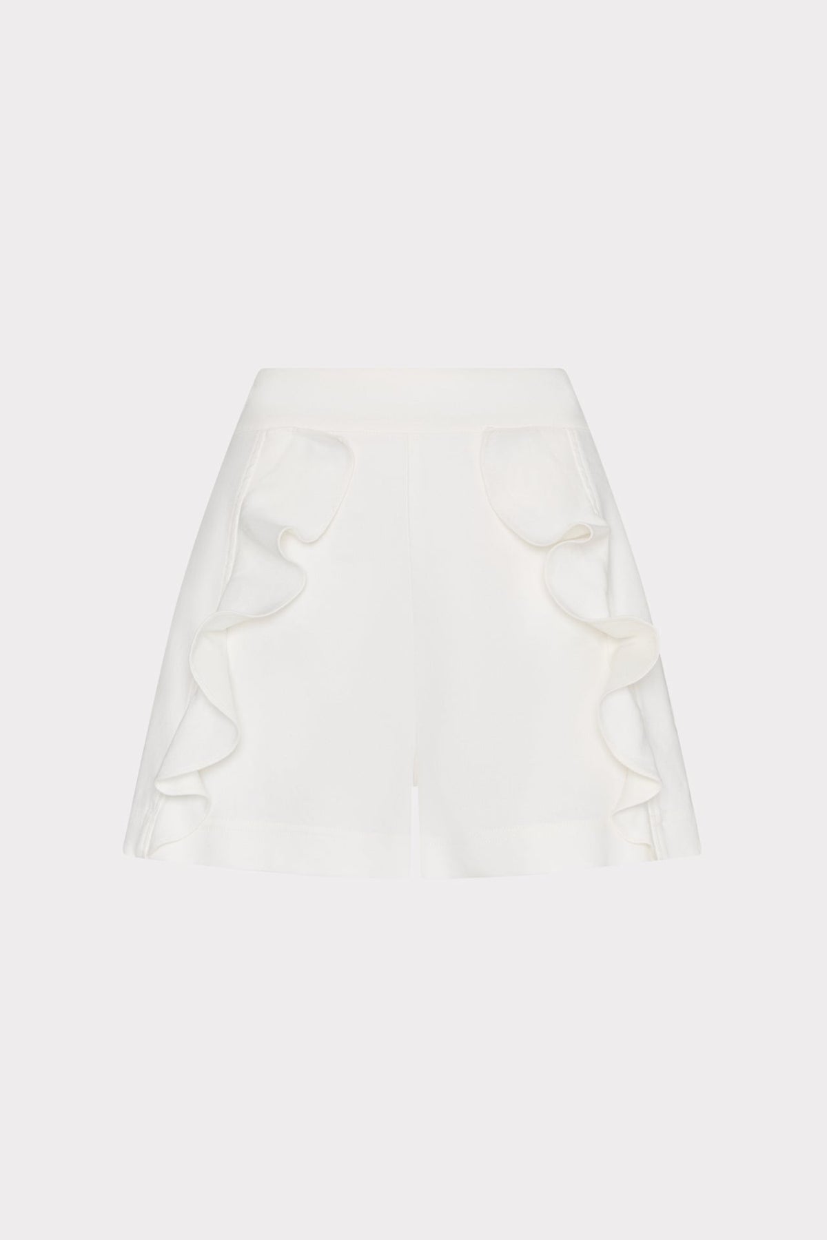 Linen Ruffle Short - White