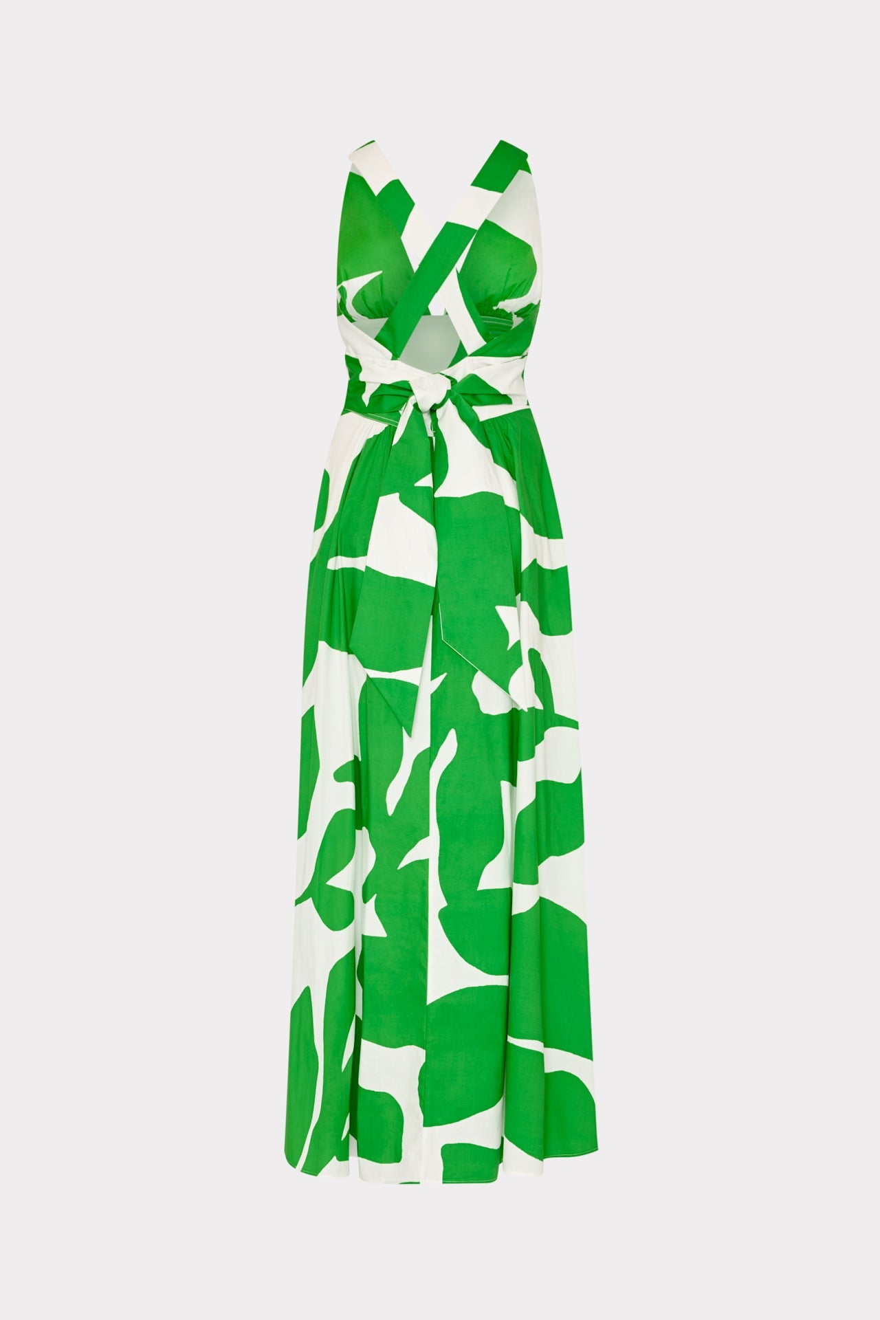 Catarina Grand Foliage Poplin Maxi Dress - Green/White