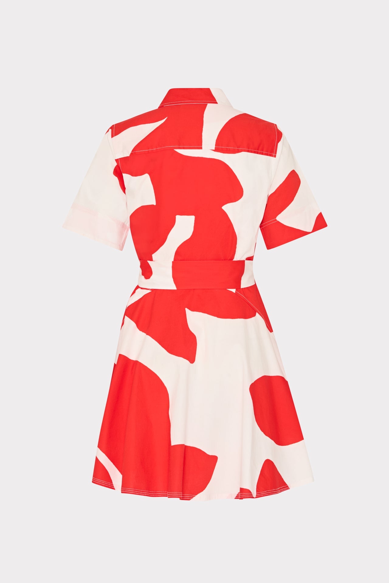 Grand Foliage Poplin Mini Dress - Red/White