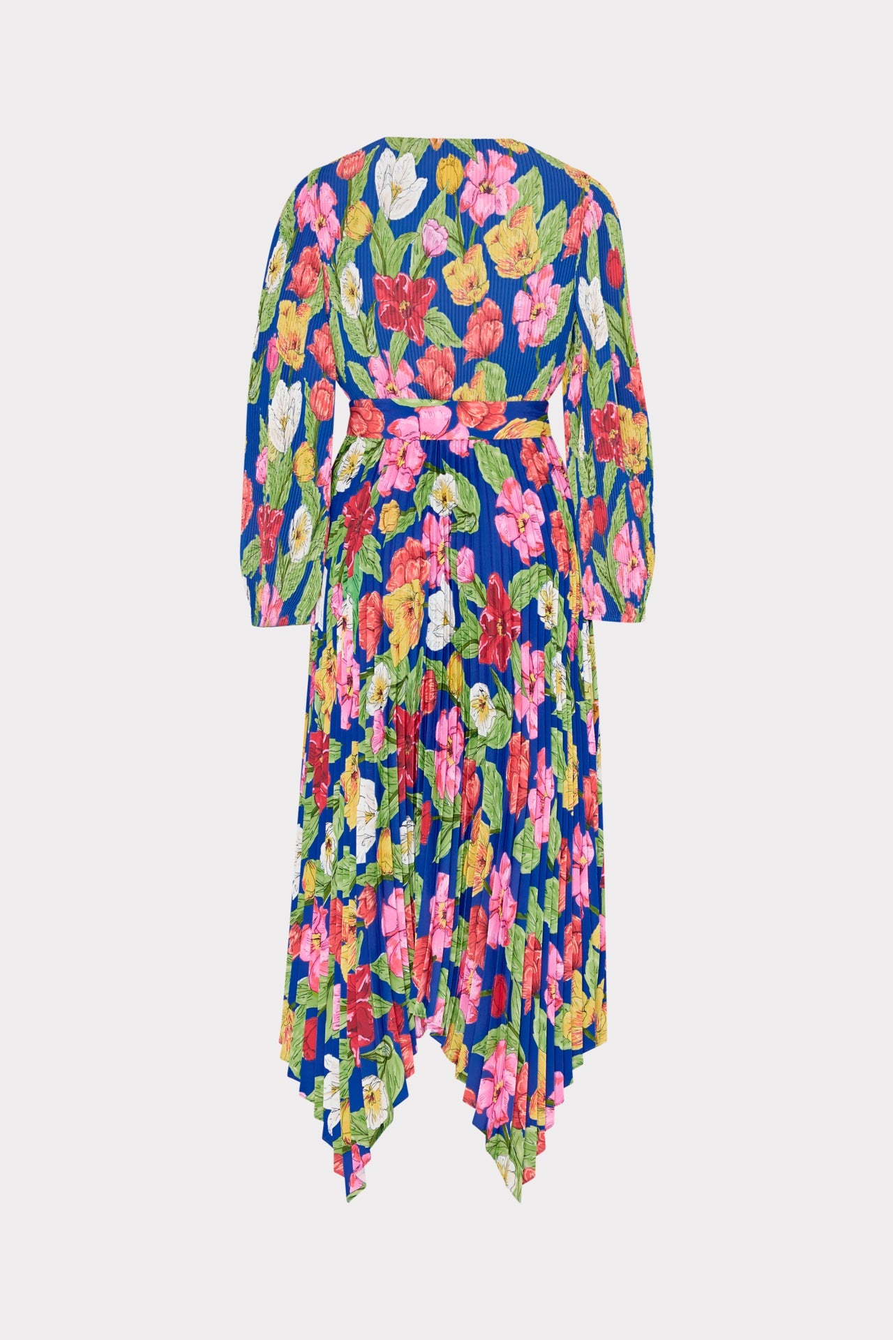 Liora Tulip Rosette Pleated Dress - Royal Blue Multi