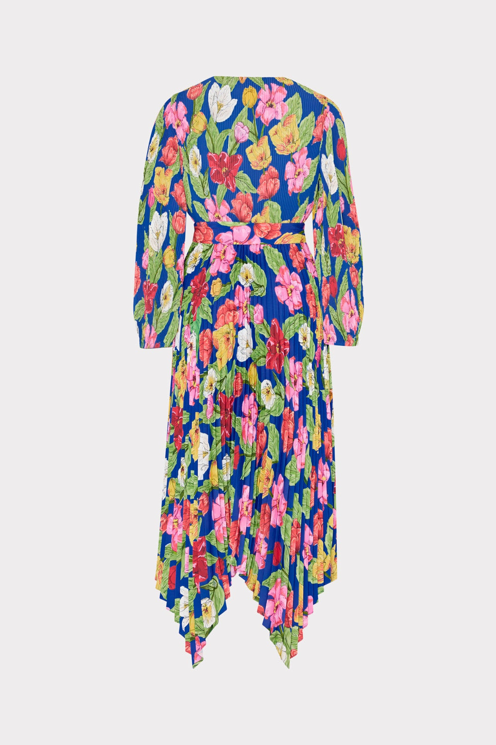 Liora Tulip Rosette Pleated Dress - Royal Blue Multi