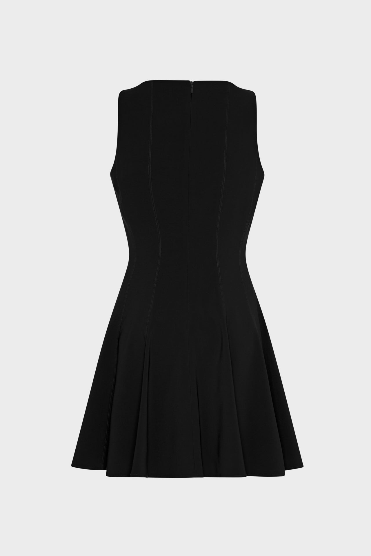 Sleeveless Stretch Cady Fit And Flare Dress - Black