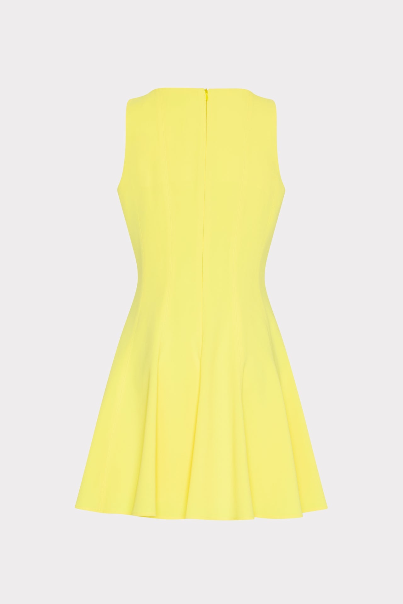 Sleeveless Stretch Cady Fit And Flare Dress - Yellow