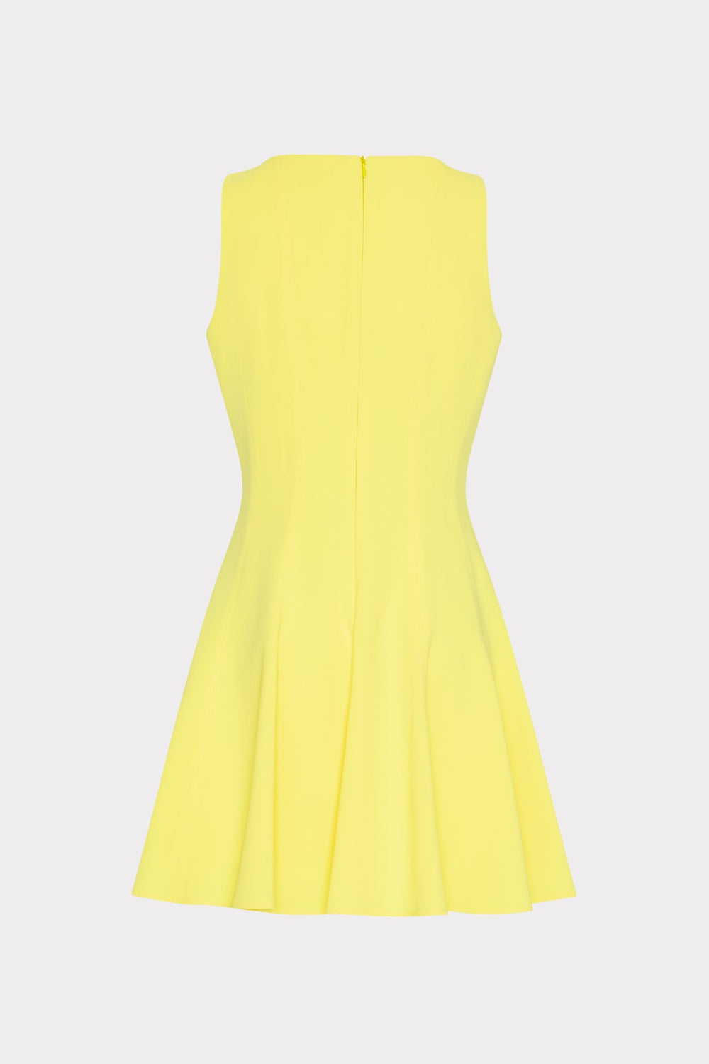 Sleeveless Stretch Cady Fit And Flare Dress - Yellow