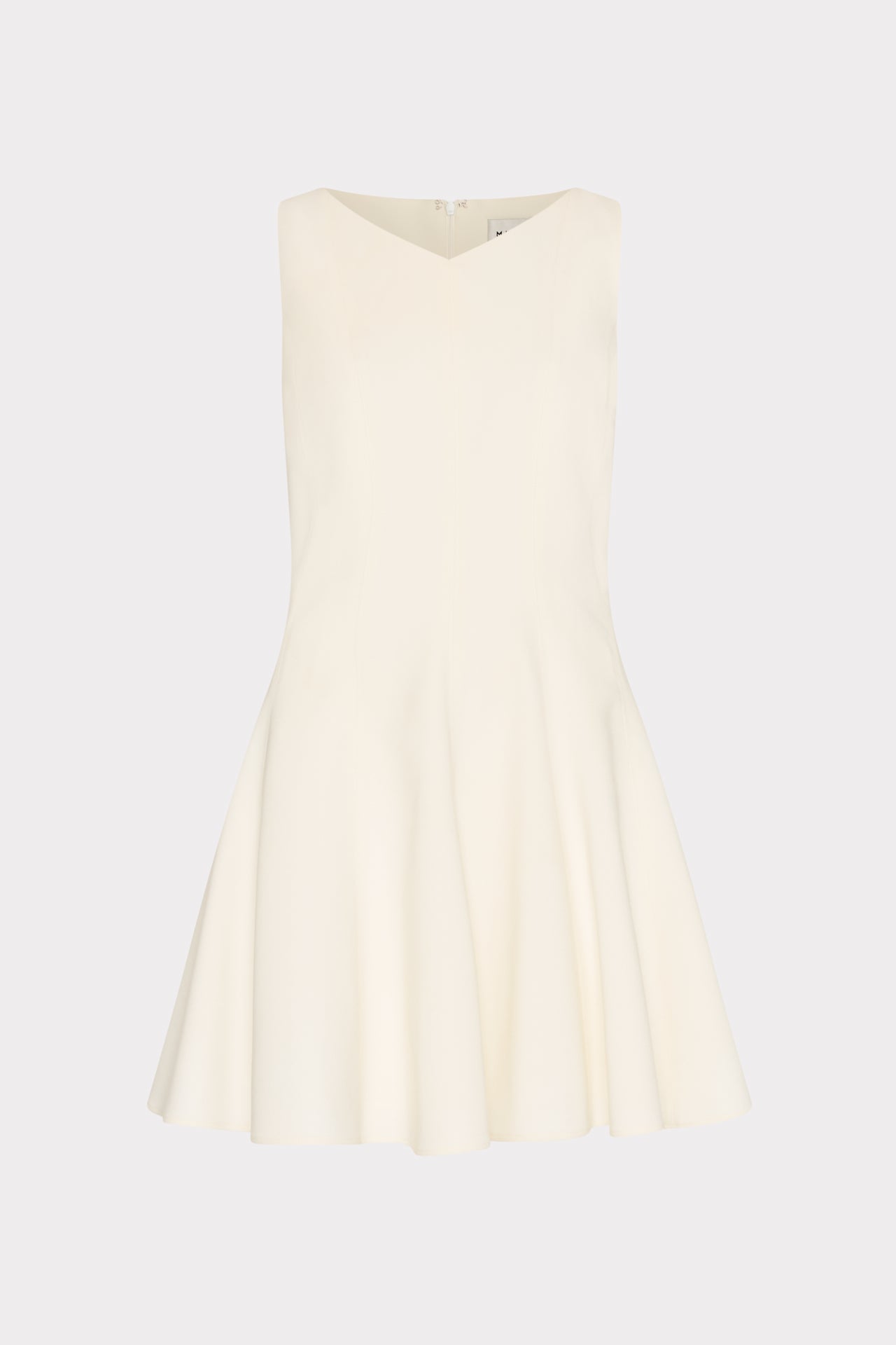Sleeveless Stretch Cady Fit And Flare Dress - Ecru
