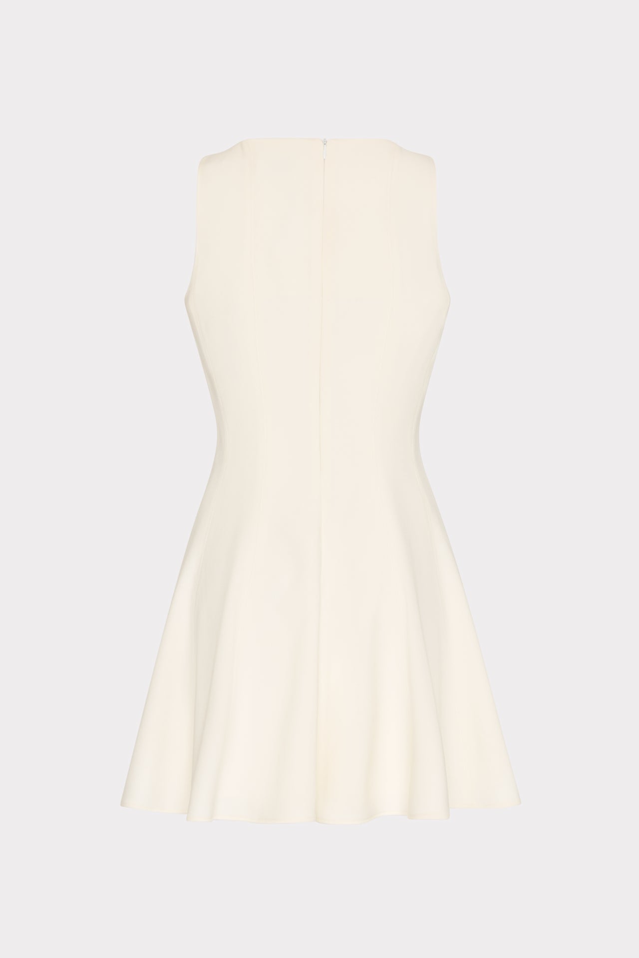 Sleeveless Stretch Cady Fit And Flare Dress - Ecru