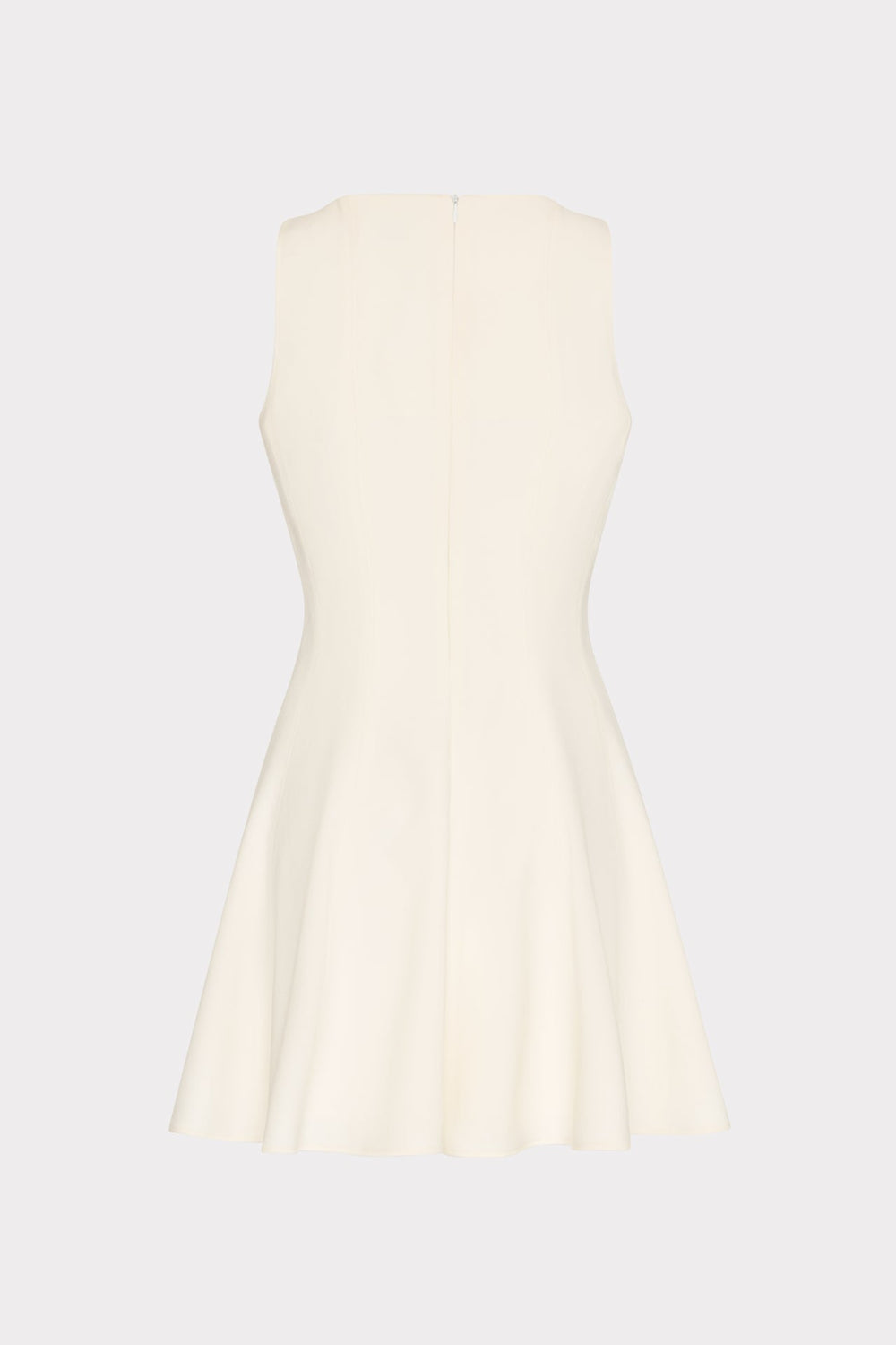 Sleeveless Stretch Cady Fit And Flare Dress - Ecru