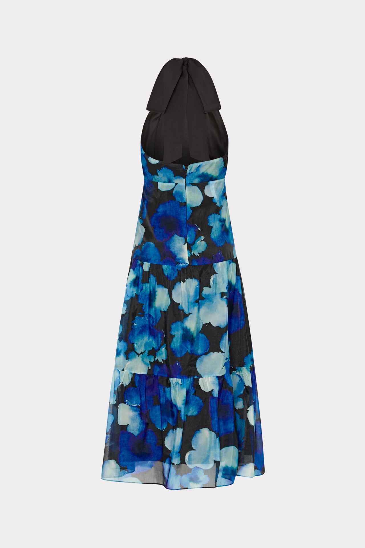 Hayden Watercolor Petals Organza Dress - Blue Multi