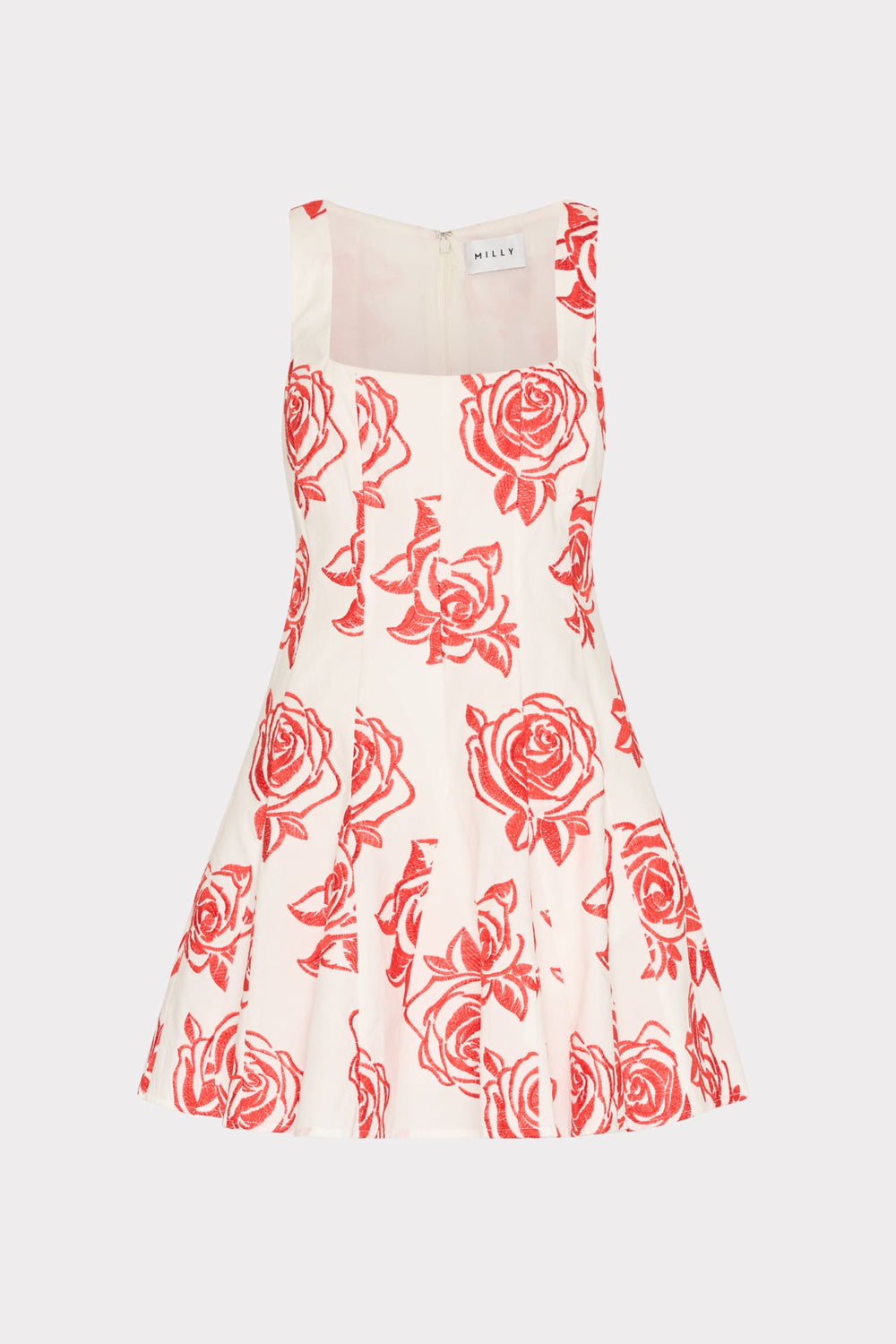 Ariel Rose Embroidery Mini Dress - Red/White