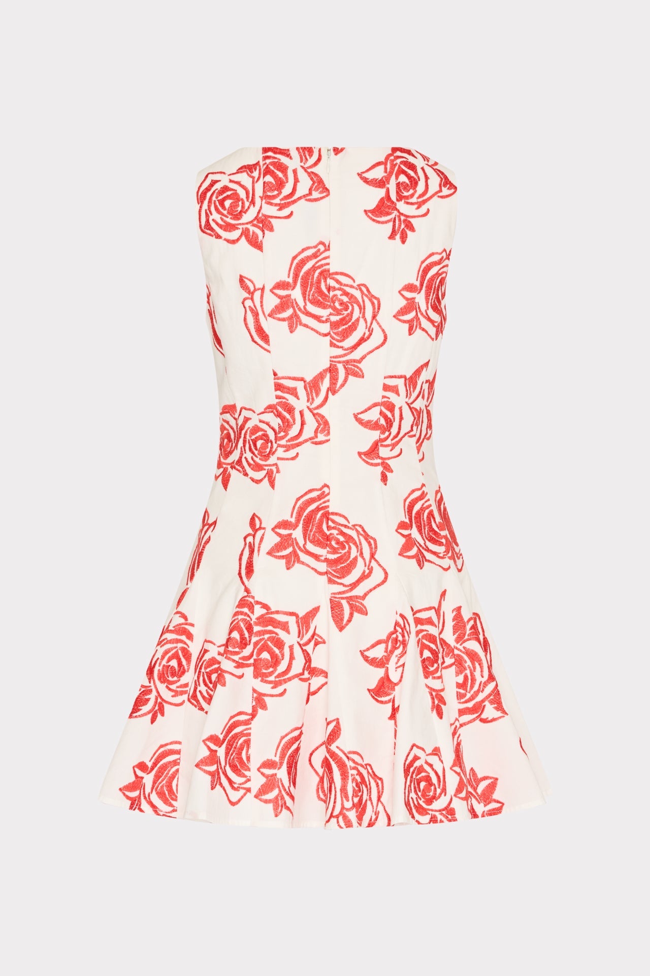 Ariel Rose Embroidery Mini Dress - Red/White