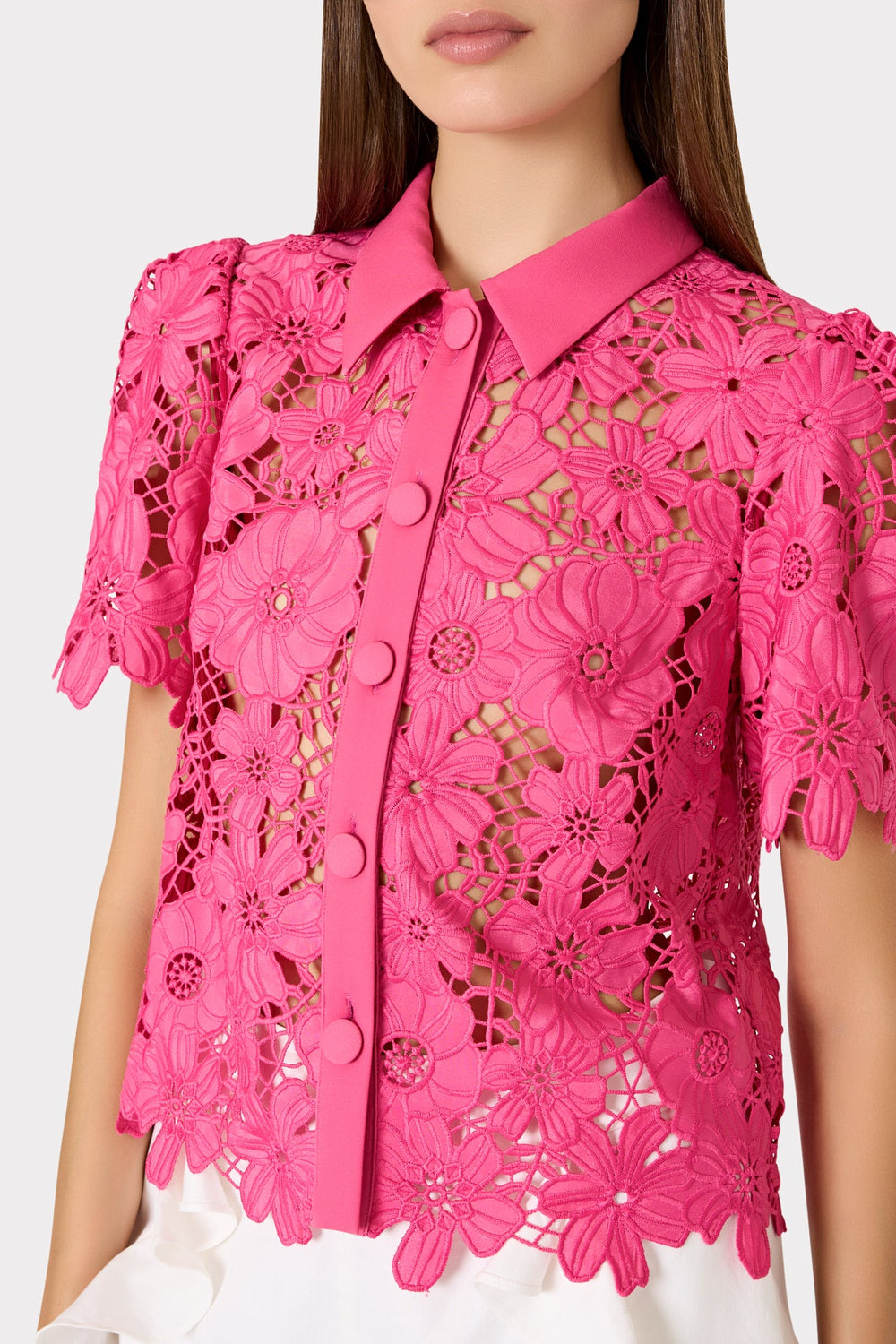 Addison Roja Lace Top - Milly Pink