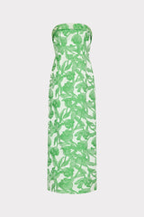 Tulip Jacquard Strapless Dress - Green Multi