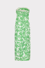 Tulip Jacquard Strapless Dress - Green Multi