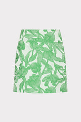 Tulip Jacquard Modern Mini Skirt - Green Multi