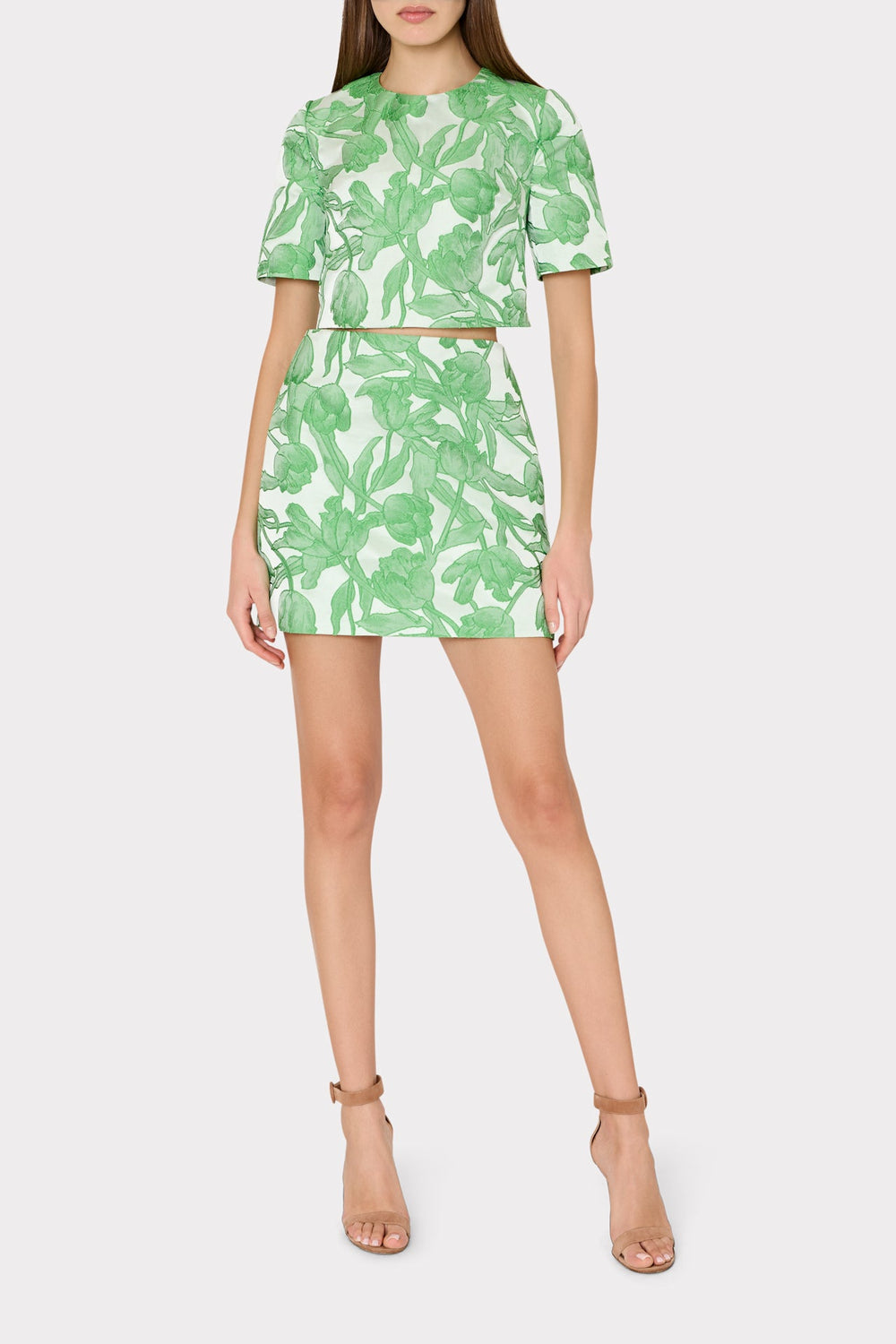 Tulip Jacquard Top - Green Multi