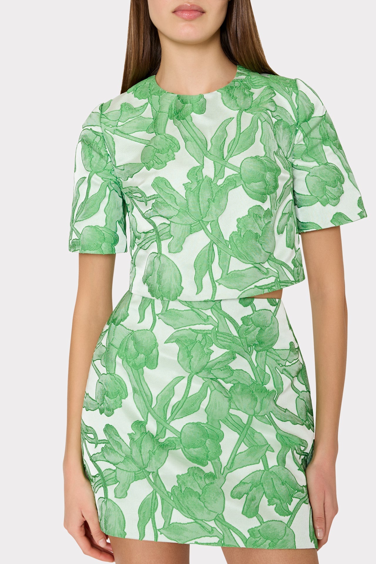 Tulip Jacquard Top - Green Multi