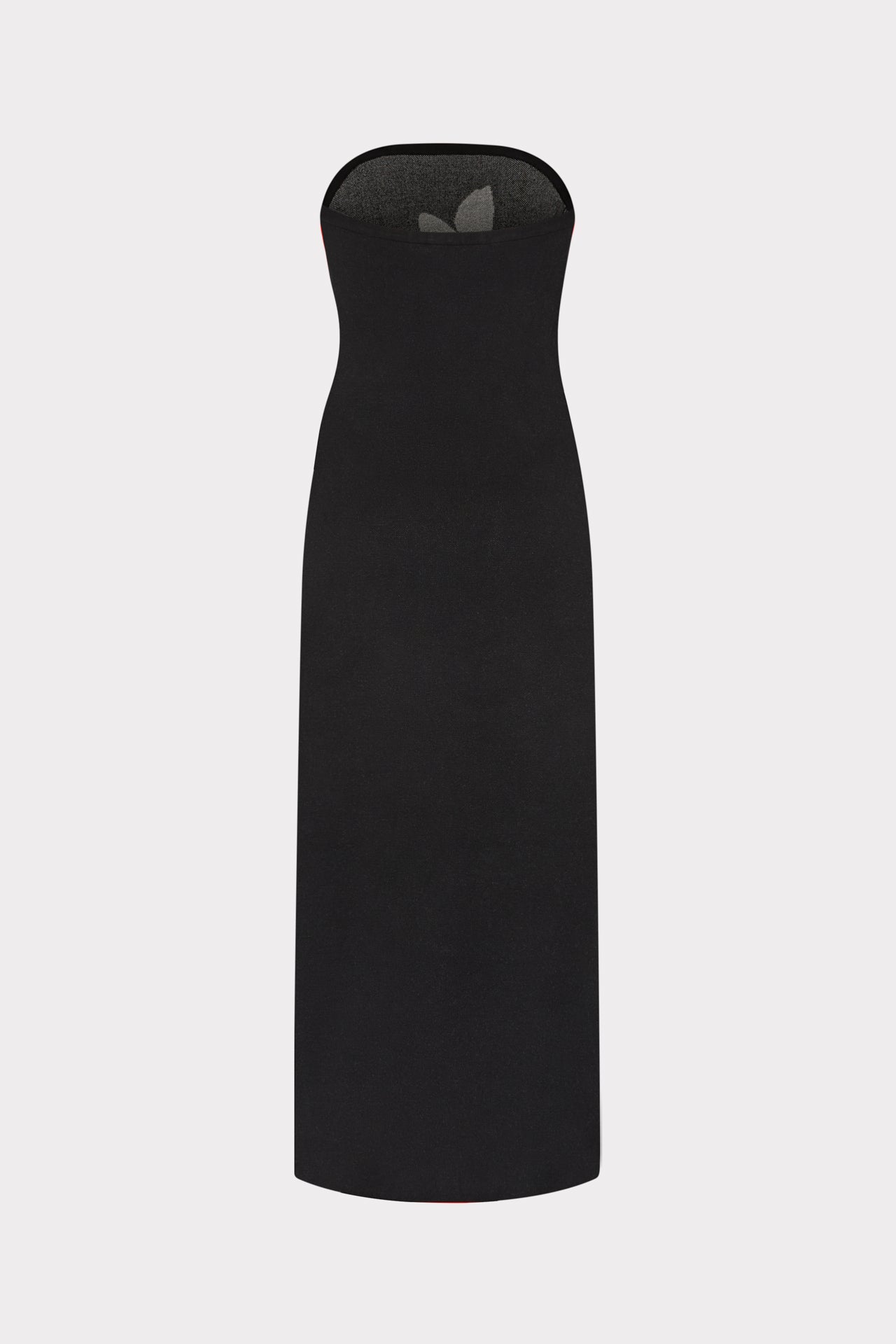 Placed Floral Strapless Knit Midi Dress - Black/Ecru