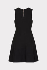 Floral Flare Knit Mini Dress - Black/Ecru
