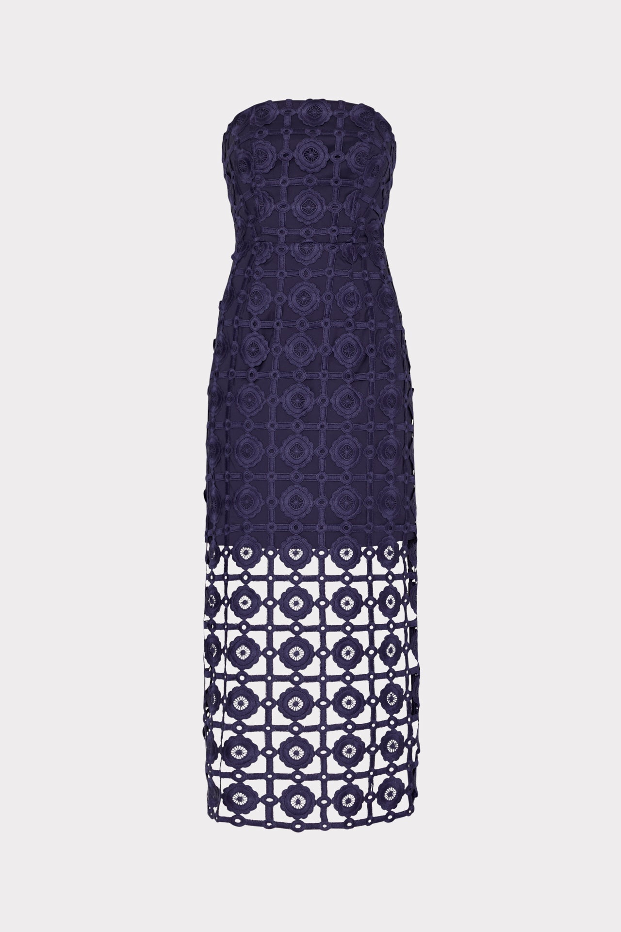 Kait Tile Lace Dress - Navy